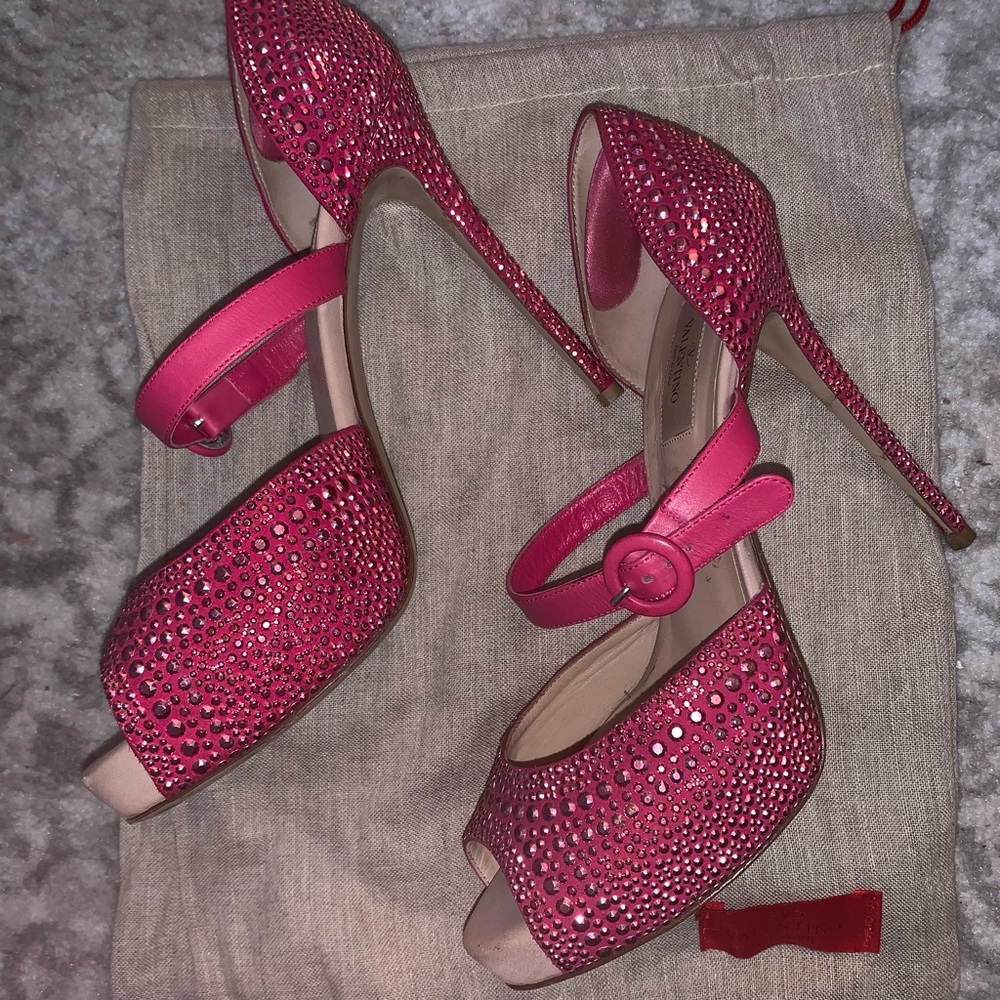 Valentino Swarovski Pink Heels